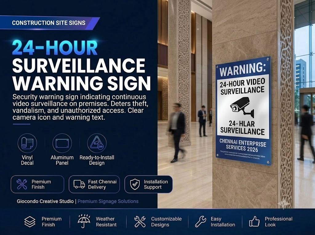 24-Hour Surveillance Warning Sign