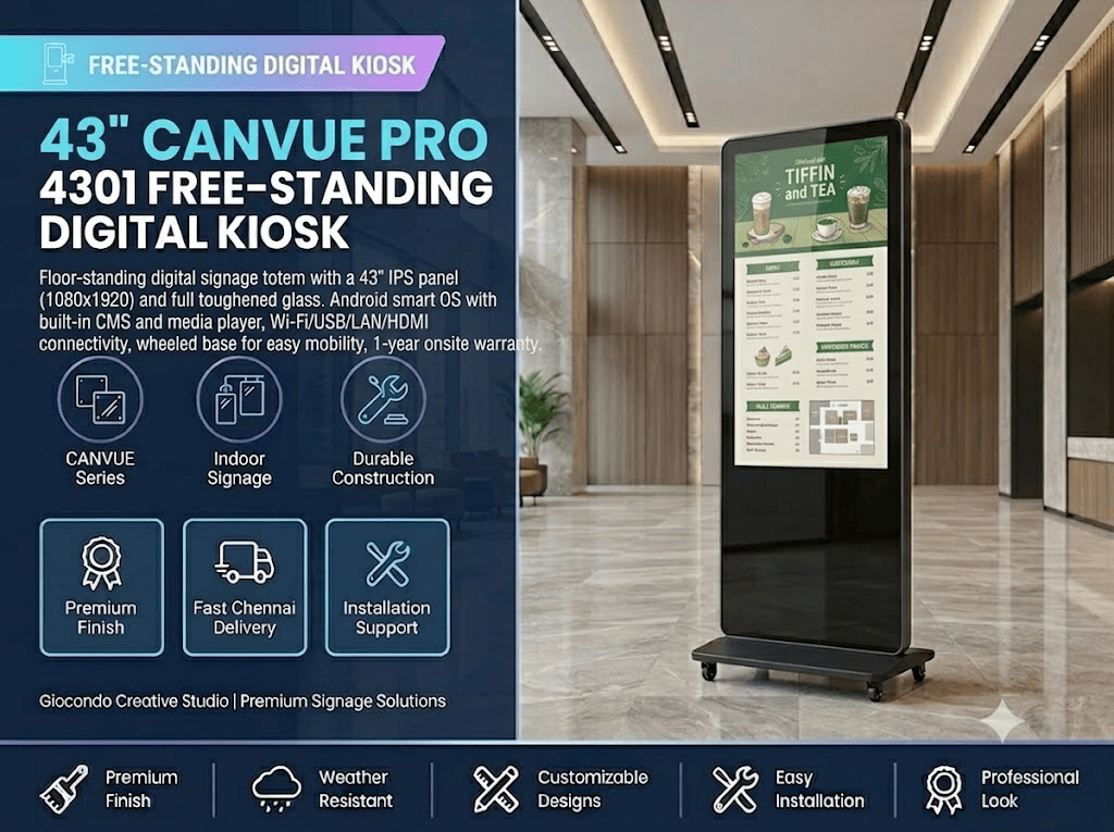 43" CAN CANVUE PRO 4301 Free-Standing Digital Kiosk