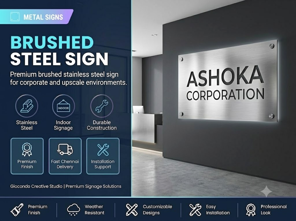 Brushed Steel Sign