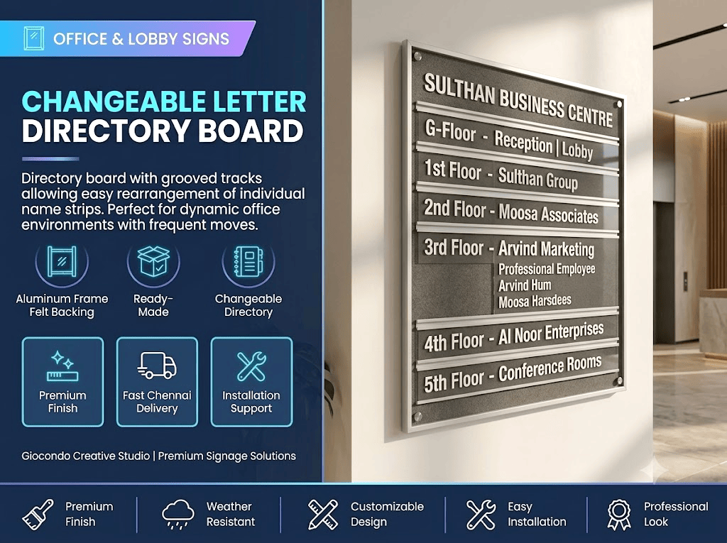 Changeable Letter Directory Board