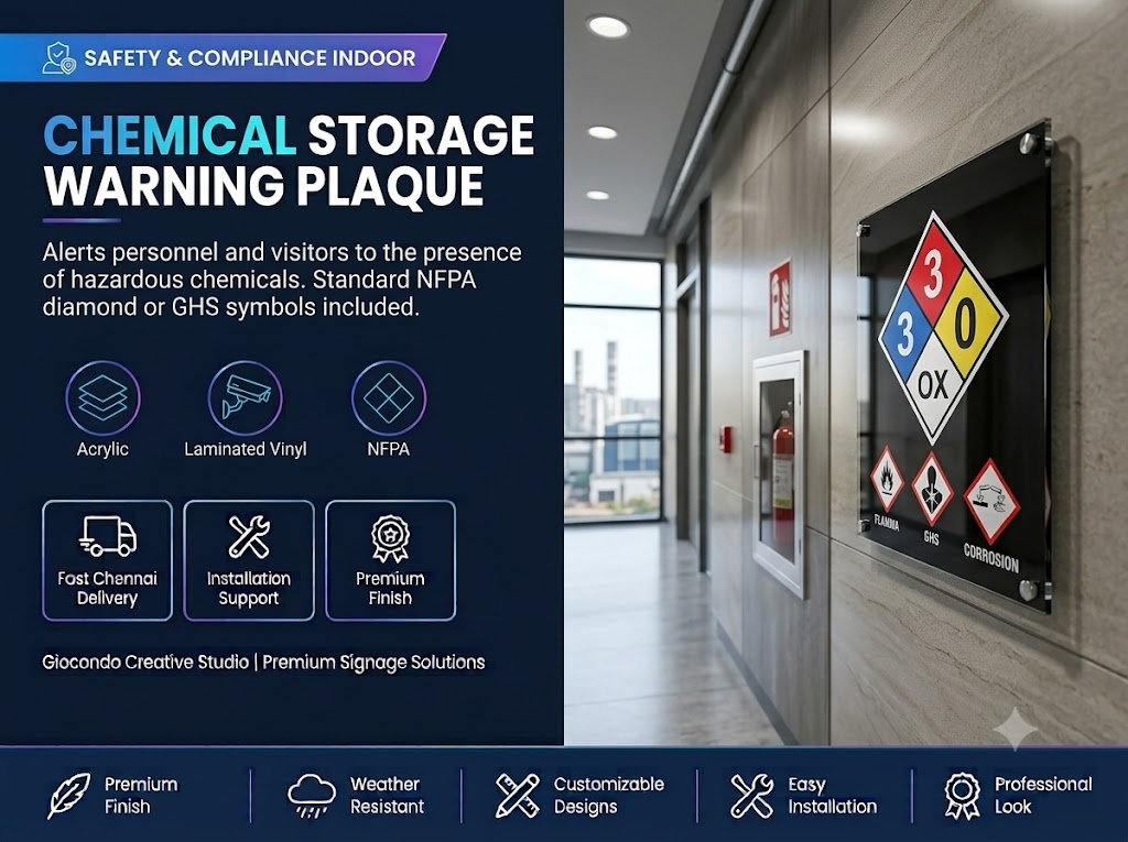 Chemical Storage Warning Plaque