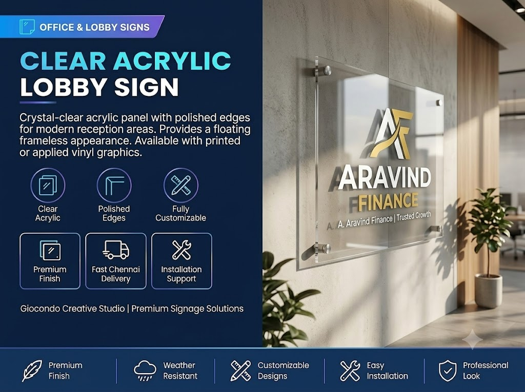 Clear Acrylic Lobby Sign