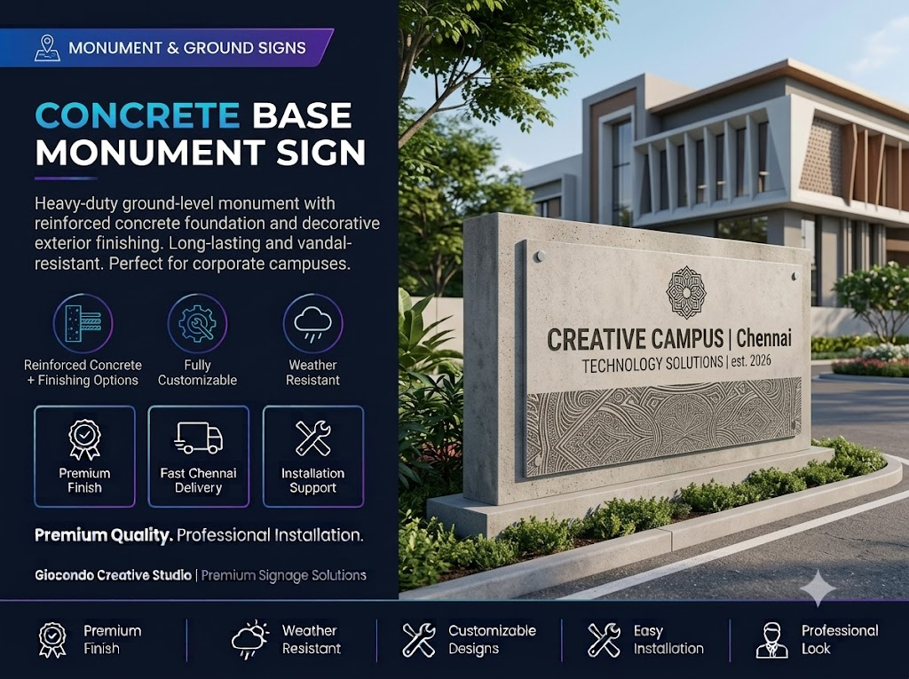 Concrete Base Monument Sign