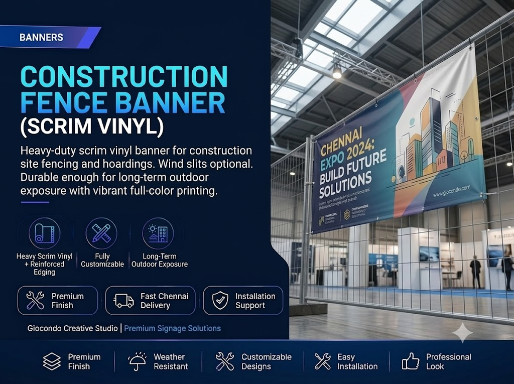 Construction Fence Banner (Scrim Vinyl)