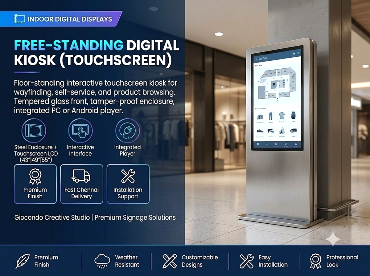 Free-Standing Digital Kiosk (Touchscreen)