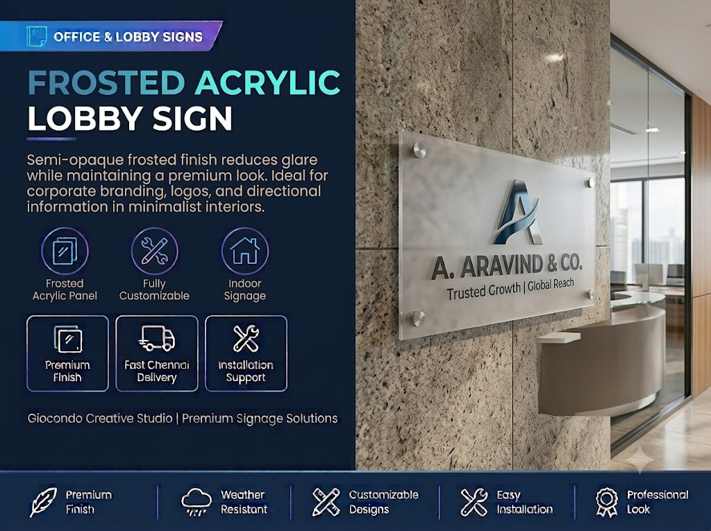 Frosted Acrylic Lobby Sign