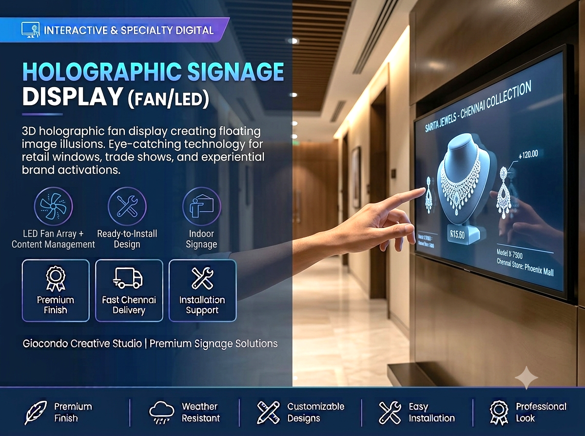 Holographic Signage Display (Fan/LED)