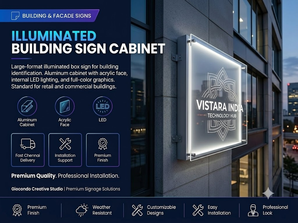 Illuminated Building Sign Cabinet