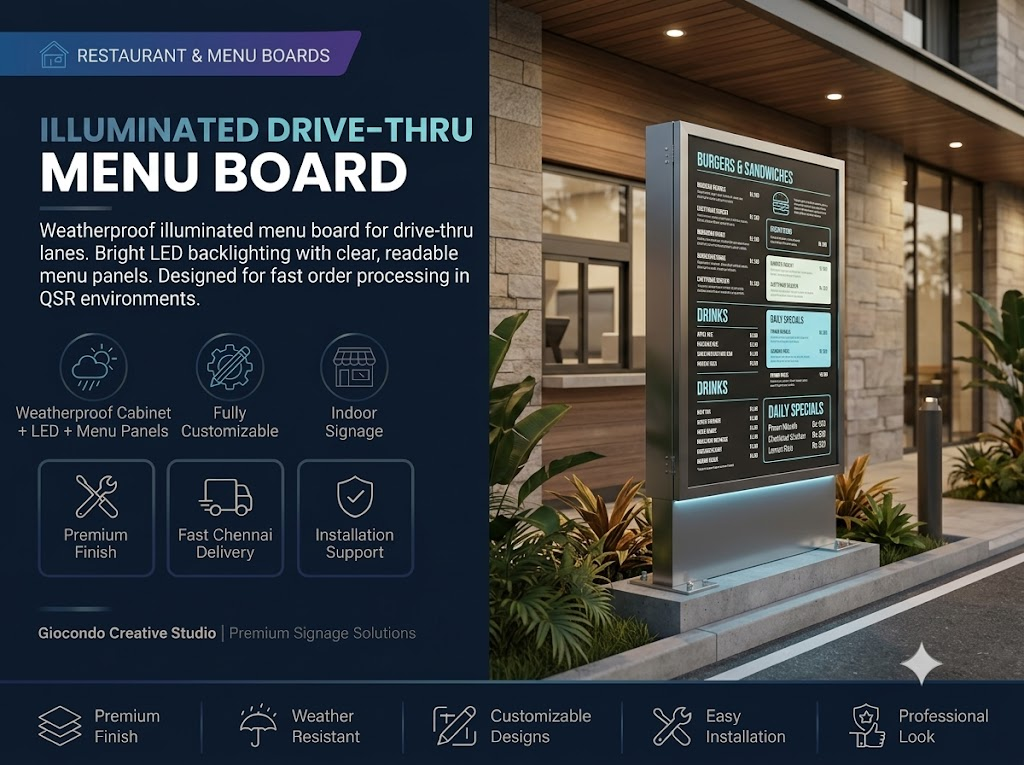 Illuminated Drive-Thru Menu Board