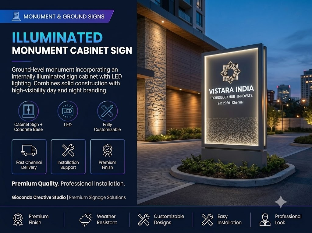 Illuminated Monument Cabinet Sign