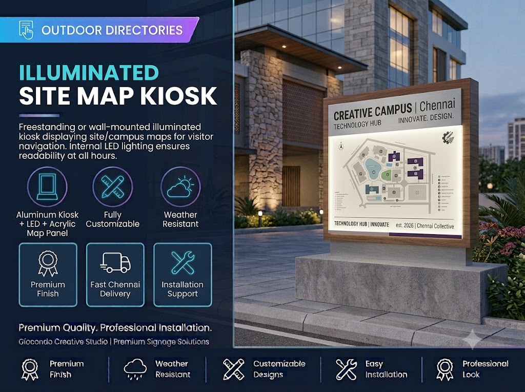 Illuminated Site Map Kiosk