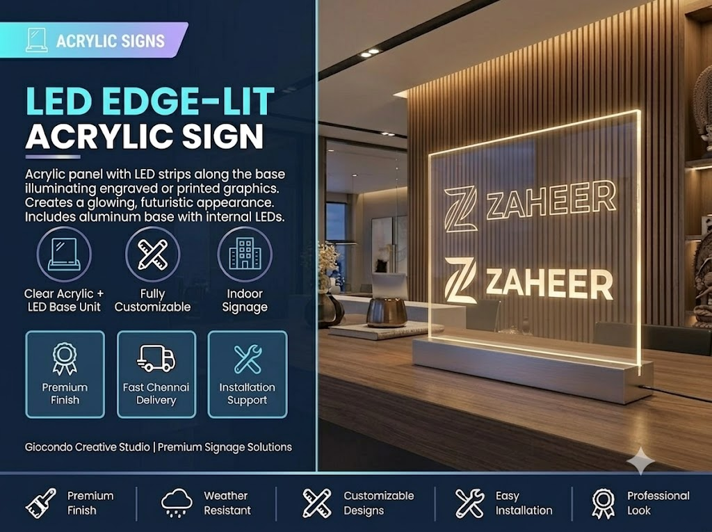 LED Edge-Lit Acrylic Sign