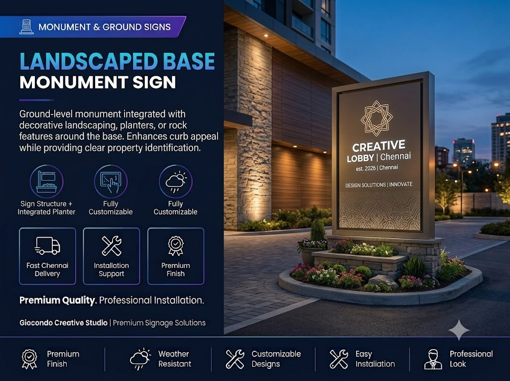 Landscaped Base Monument Sign
