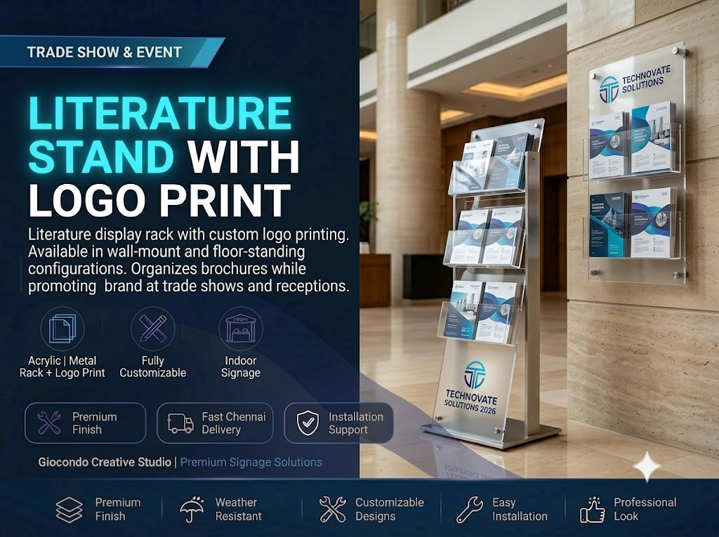 Literature Stand with Logo Print