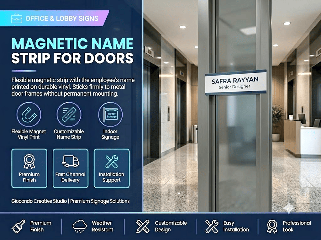 Magnetic Name Strip for Doors