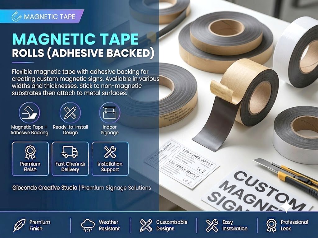 Magnetic Tape Rolls (Adhesive Backed)