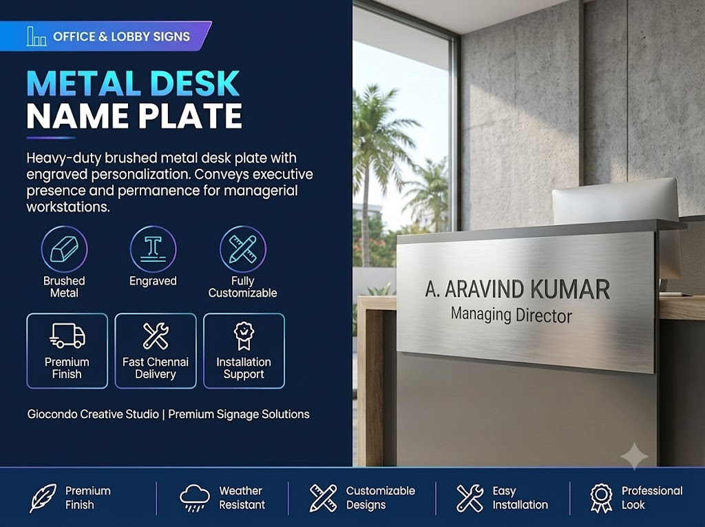 Metal Desk Name Plate