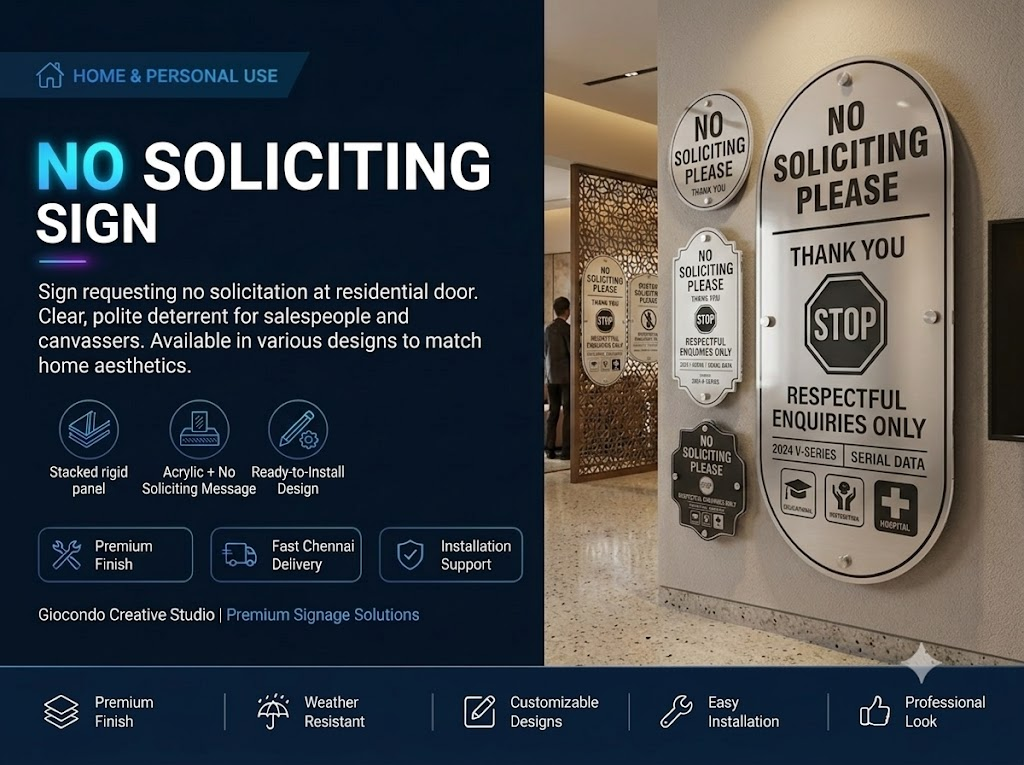 No Soliciting Sign