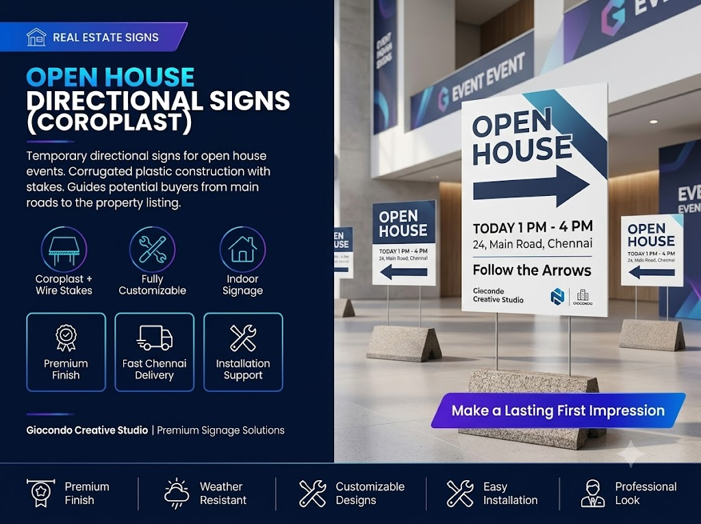 Open House Directional Signs (Coroplast)