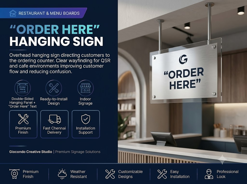 "Order Here" Hanging Sign