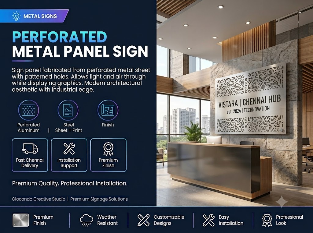 Perforated Metal Panel Sign