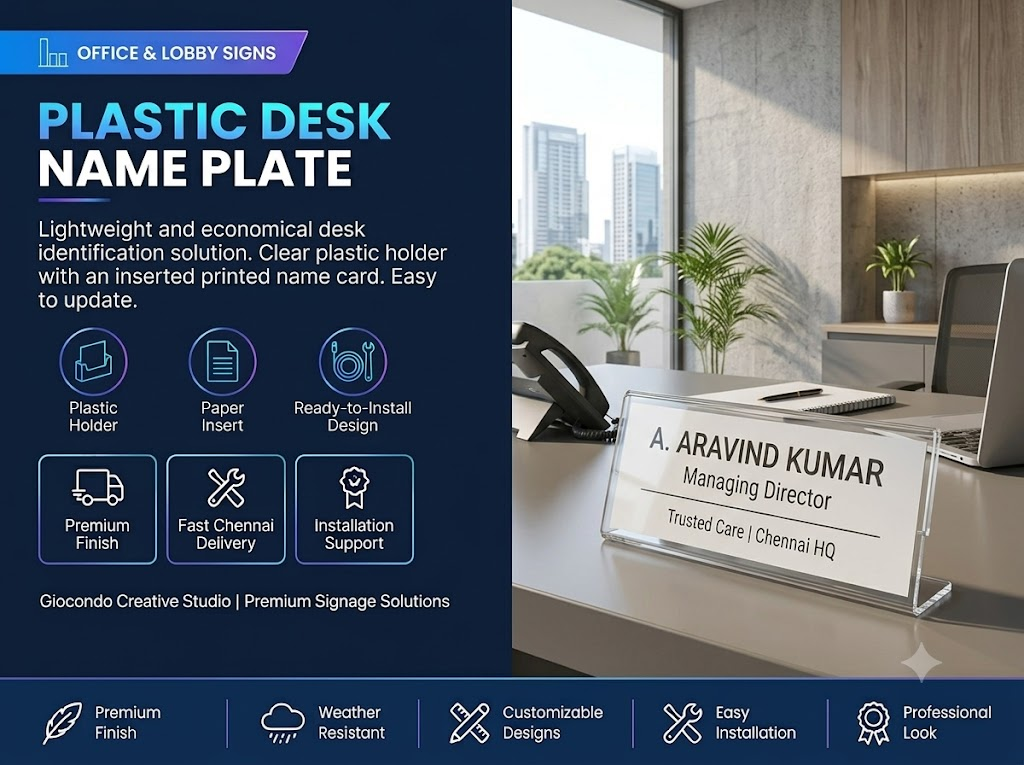 Plastic Desk Name Plate