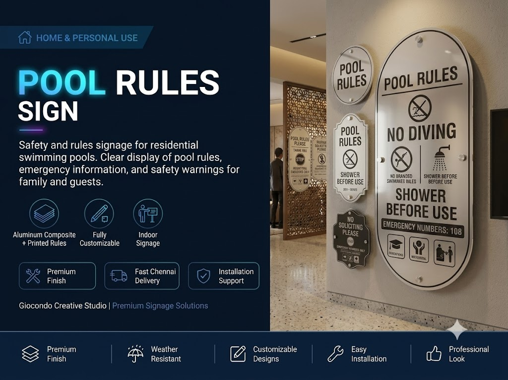 Pool Rules Sign