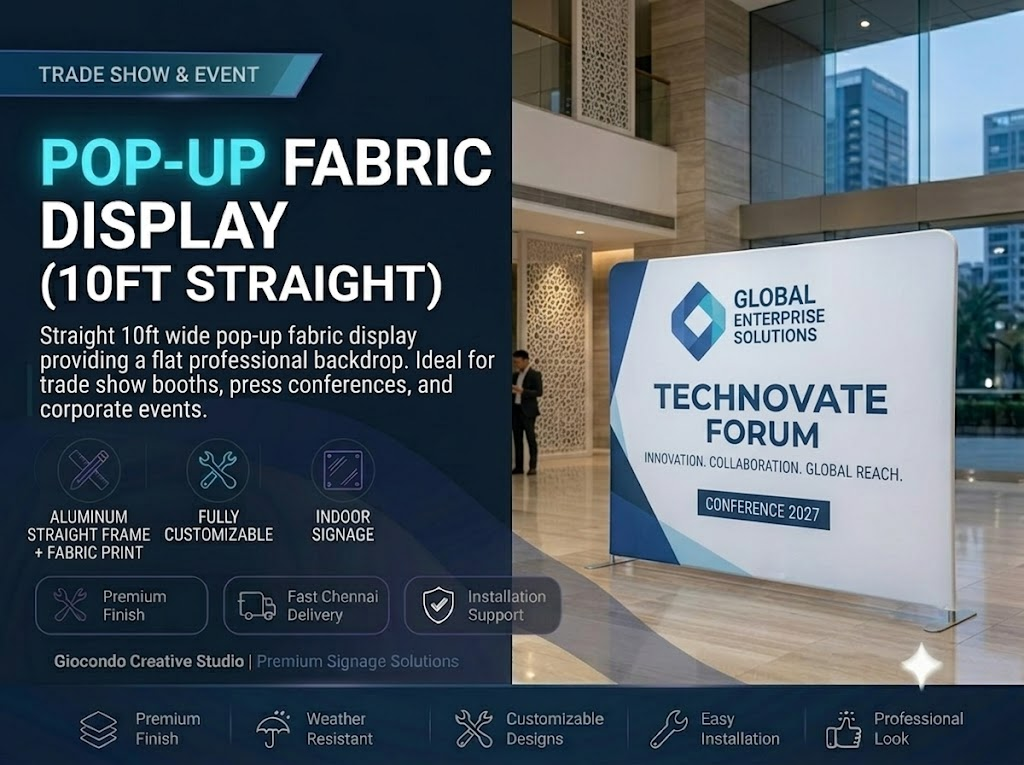 Pop-Up Fabric Display (10ft Straight)