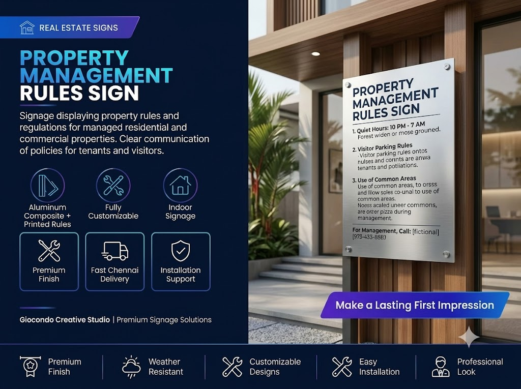 Property Management Rules Sign