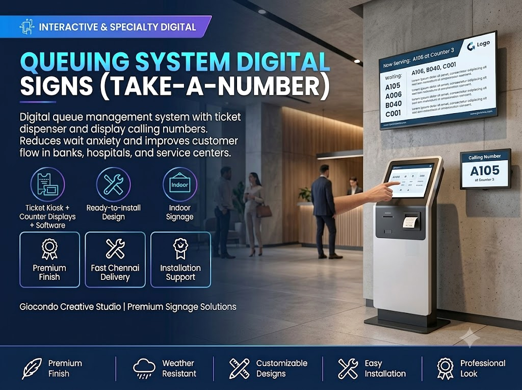 Queuing System Digital Signs (Take-a-Number)
