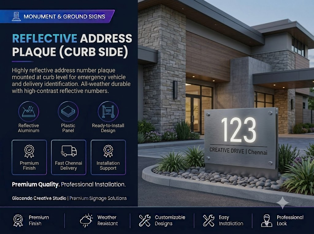 Reflective Address Plaque (Curb Side)