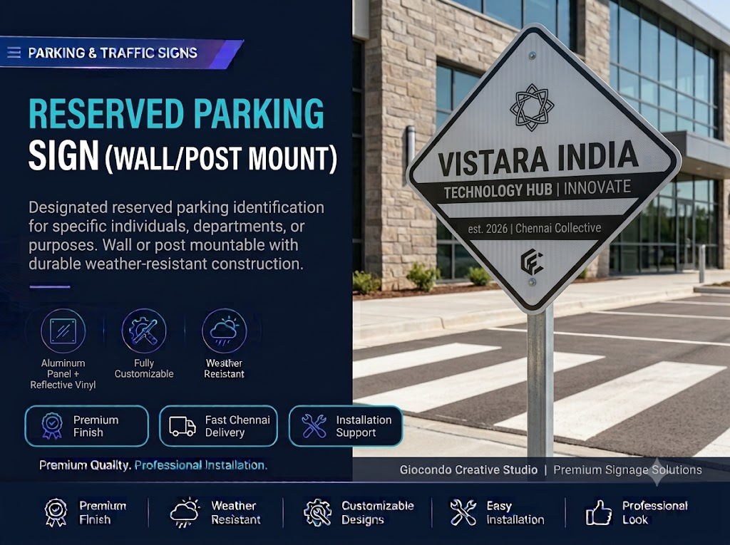 Reserved Parking Sign (Wall/Post Mount)