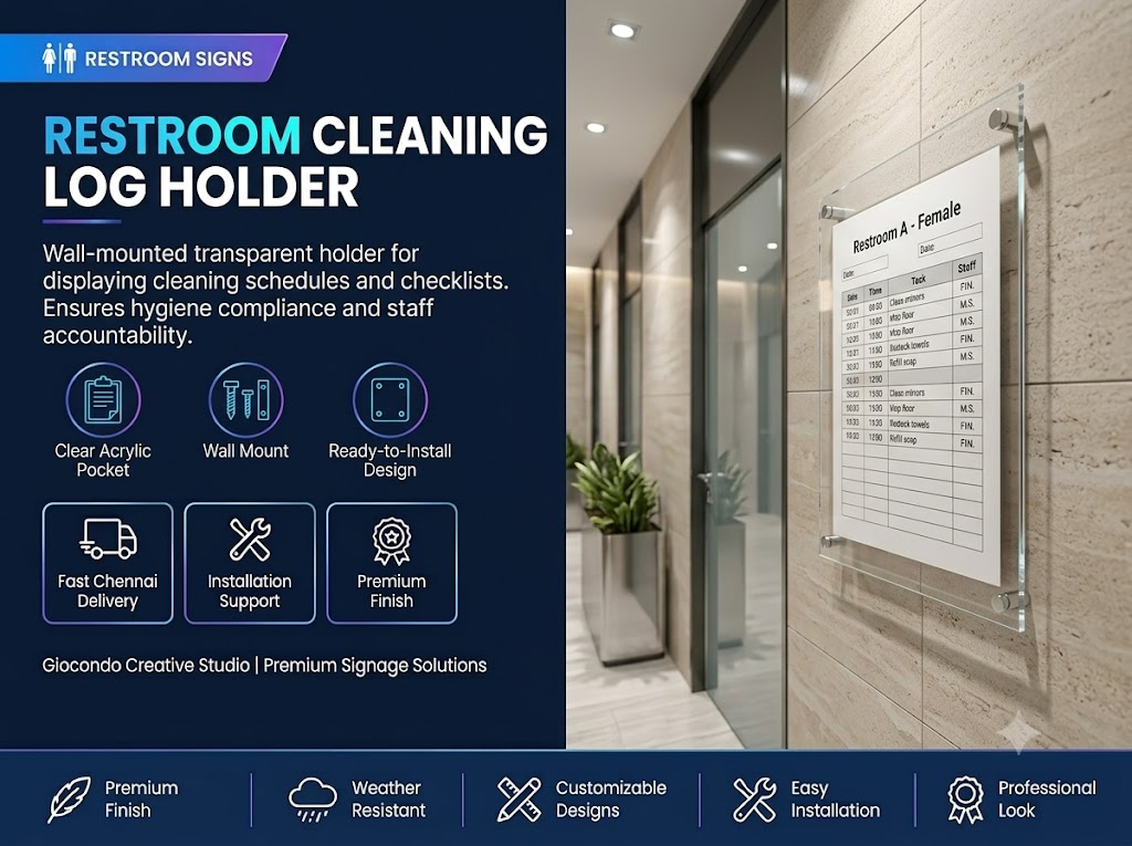 Restroom Cleaning Log Holder