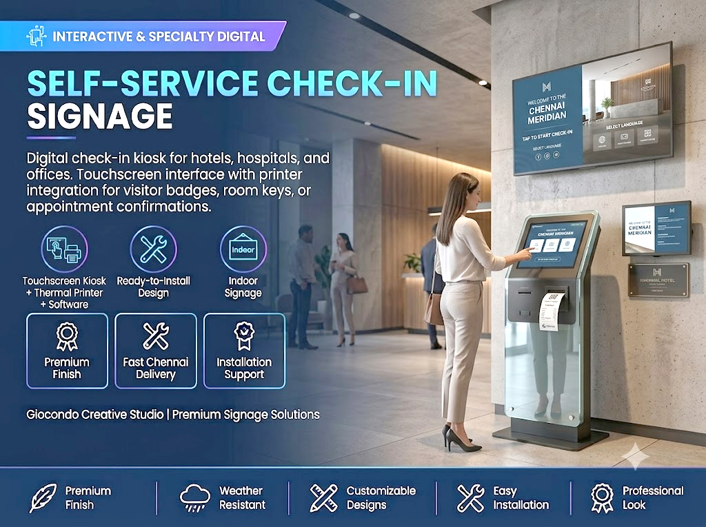 Self-Service Check-In Signage