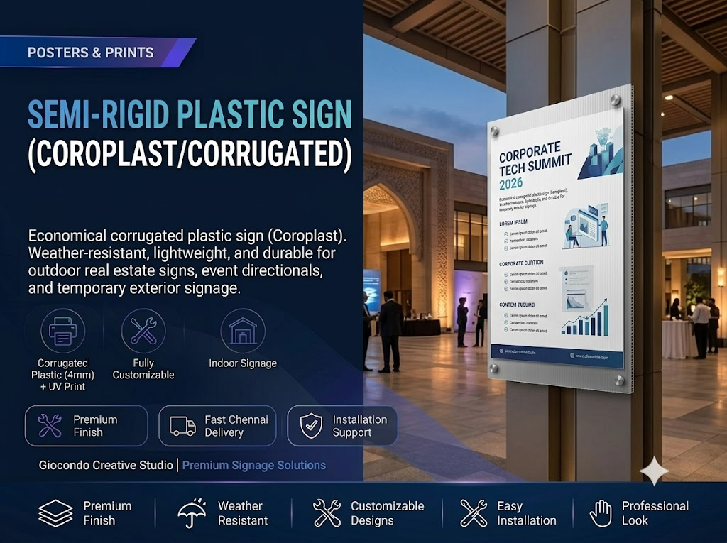 Semi-Rigid Plastic Sign (Coroplast/Corrugated)