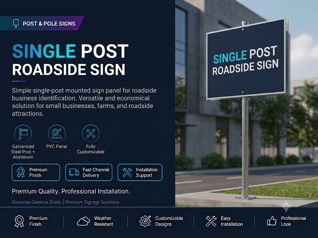 Single Post Roadside Sign