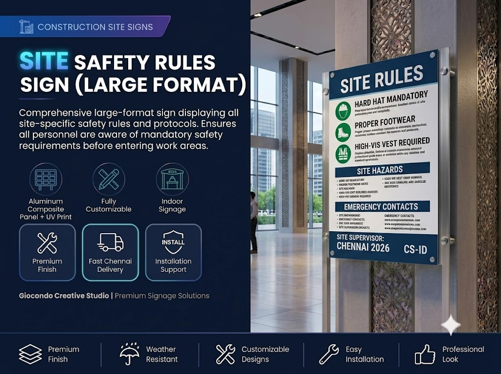 Site Safety Rules Sign (Large Format)