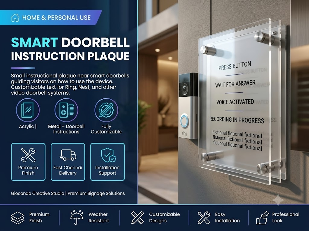 Smart Doorbell Instruction Plaque