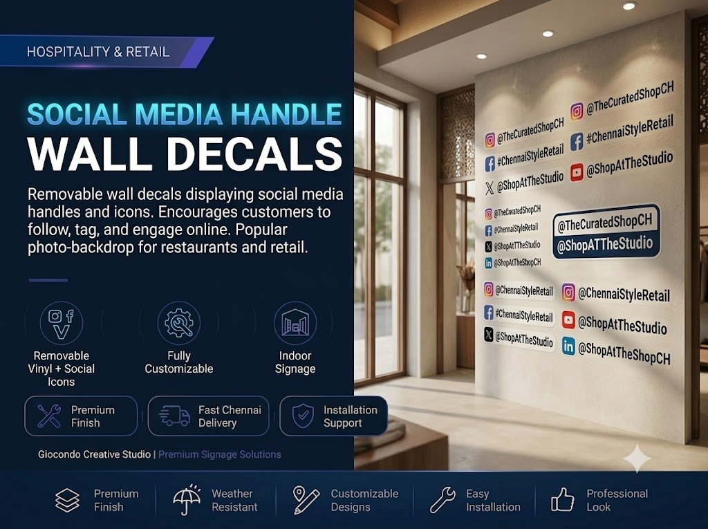 Social Media Handle Wall Decals