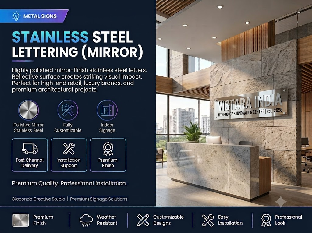 Stainless Steel Lettering (Mirror)
