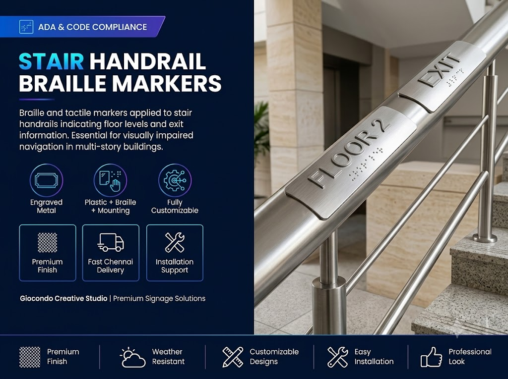 Stair Handrail Braille Markers