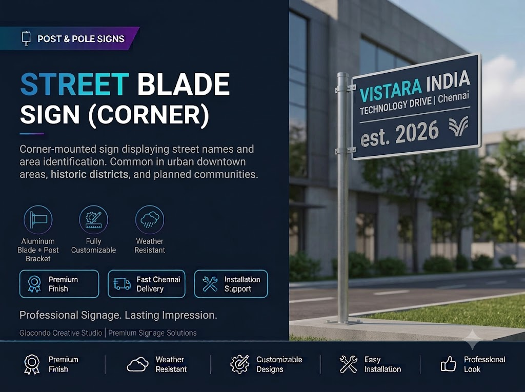 Street Blade Sign (Corner)