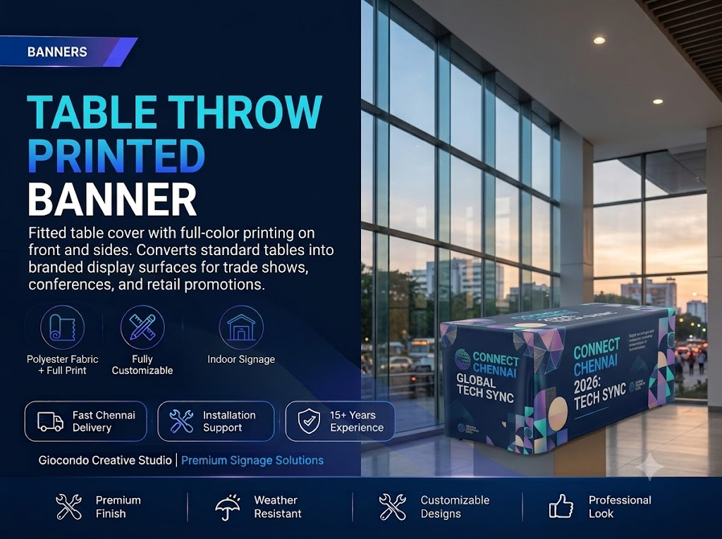 Table Throw Printed Banner