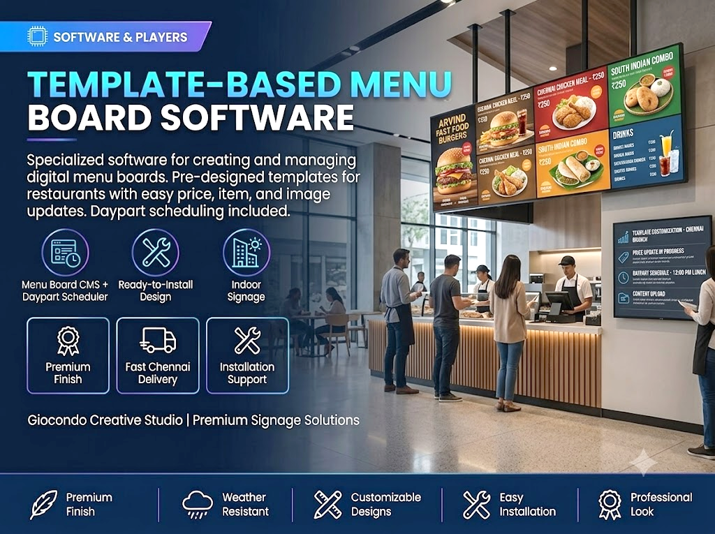 Template-Based Menu Board Software