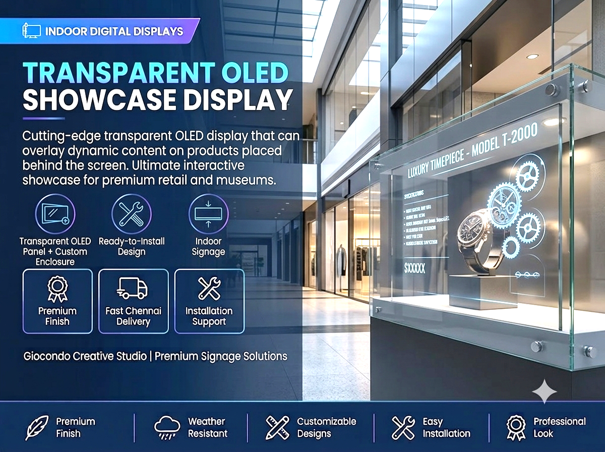 Transparent OLED Showcase Display