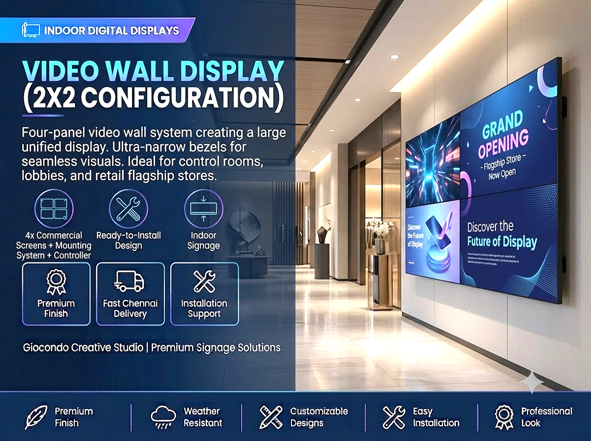 Video Wall Display (2x2 Configuration)