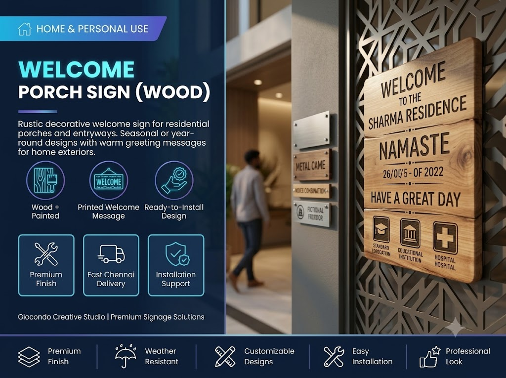Welcome Porch Sign (Wood)