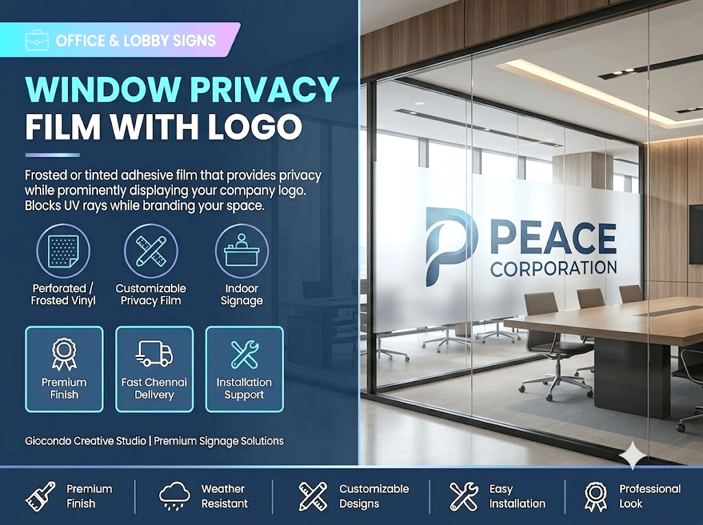 Window Privacy Film with Logo