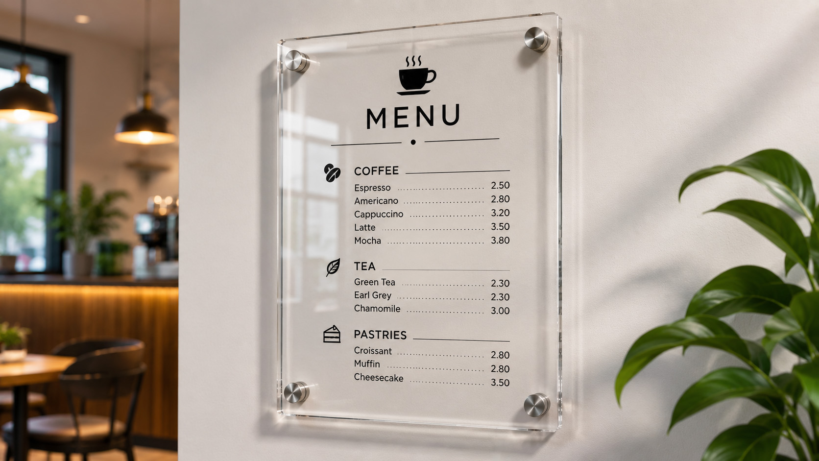 Acrylic Menu Board